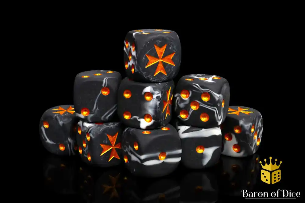 Baron of Dice - Knight Templar, Gold 16mm Round Corner Dice (25) - Sichere Zahlung