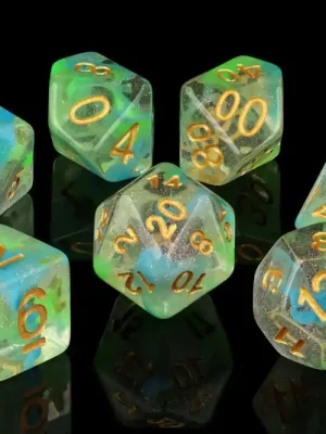 Jetzt zugreifen - Baron of Dice - Blue Malachite RPG Dice Set (7 Pieces)