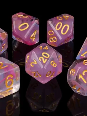 Baron of Dice - Cotton Candy RPG Dice Set (7 Pieces) - Hochwertig
