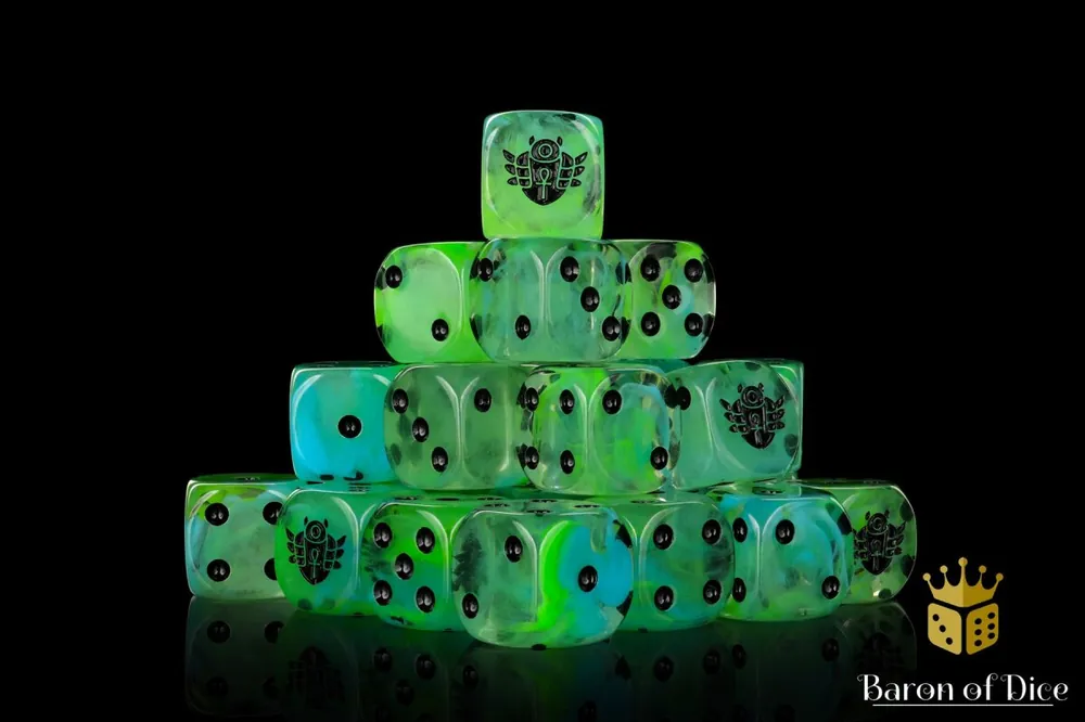 Sicher einkaufen | Baron of Dice - Day of the Dead, Scarab 16mm Round Corner Dice (25)
