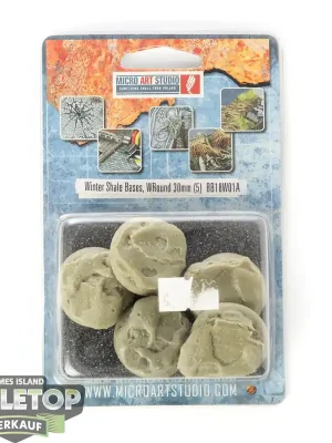 Bases - 5x Winter Shale Bases, Round 30mm - Originalverpackt / Neu | Versand noch heute