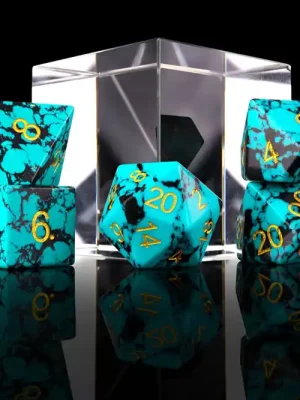 Baron of Dice - Turquoise Gemstone RPG Dice Set (7 Pieces) - Neu gelistet