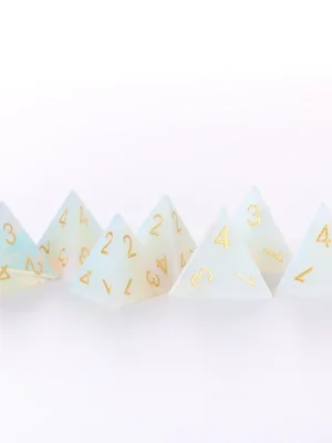 Markenqualität - Baron of Dice - Moonstone, D4 ONLY. Opal, Gemstone Moonstone (7 Pieces)