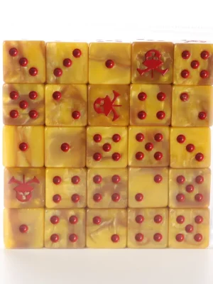 Aktion - Baron of Dice - Helmet (Red / Yellow) 16mm Square Corner Dice (25)