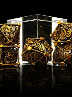 Baron of Dice - Cogs & Gears Metal RPG Dice Set (7 Pieces) | Hammerpreis