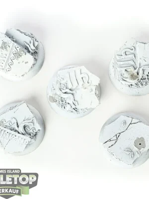 Bases - 5x Ancestral Ruins Bases - 30mm Round Lip - grundiert | Beliebt