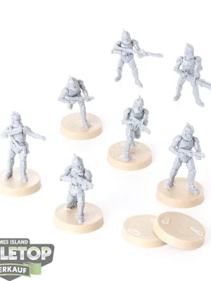 Galaktische Republik - 7x Phase I Clone Troopers - unbemalt - Knallerpreis