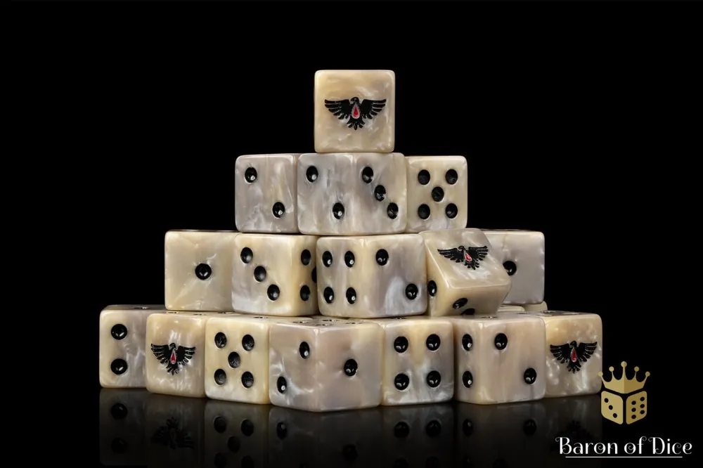 Baron of Dice - Bloody Raven 16mm Square Corner Dice (25) - Schnäppchen
