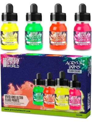Green Stuff World - Acrylic Inks Set - Fluor (x4) | Letzte Stücke