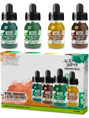 Begrenzte Stückzahl - Green Stuff World - Acrylic Inks Set - Transparent Nature (x4)