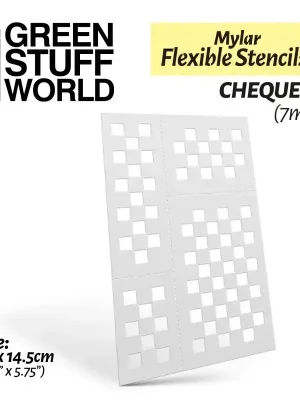 Sale - Green Stuff World - Flexible Stencils - CHEQUER L (7mm)